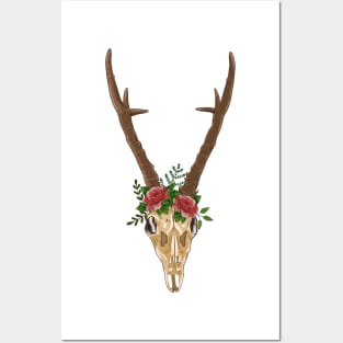 Boho deer skull Posters and Art